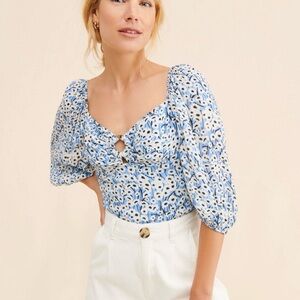 Anthropologie floral blouse size S